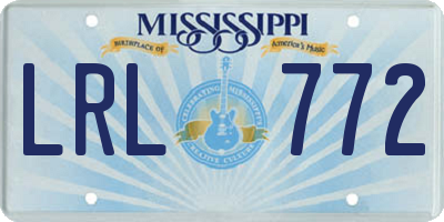 MS license plate LRL772
