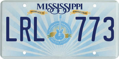 MS license plate LRL773
