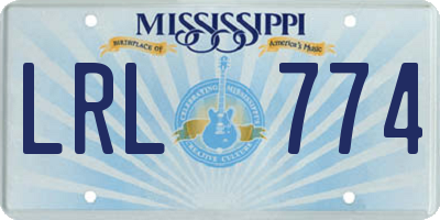 MS license plate LRL774