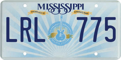 MS license plate LRL775