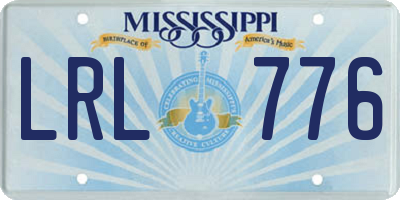 MS license plate LRL776