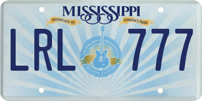 MS license plate LRL777