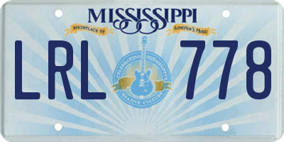 MS license plate LRL778