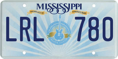 MS license plate LRL780