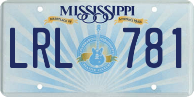 MS license plate LRL781