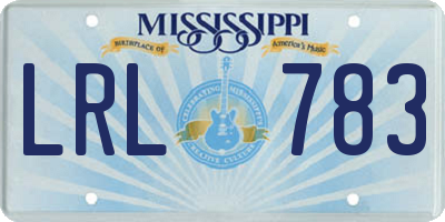 MS license plate LRL783