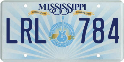 MS license plate LRL784