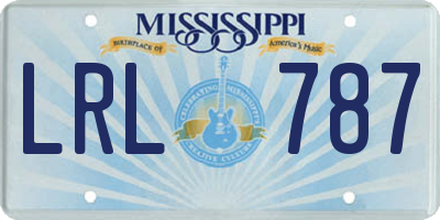 MS license plate LRL787