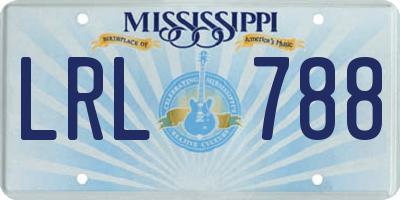 MS license plate LRL788