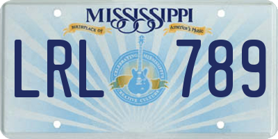 MS license plate LRL789