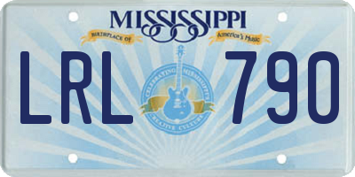 MS license plate LRL790
