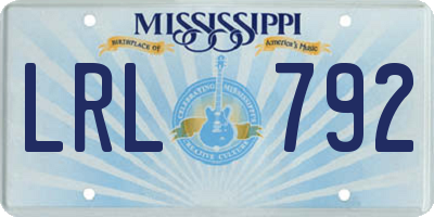 MS license plate LRL792
