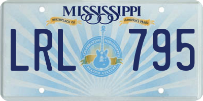 MS license plate LRL795