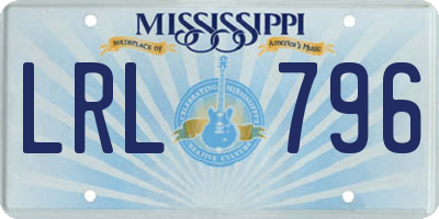 MS license plate LRL796