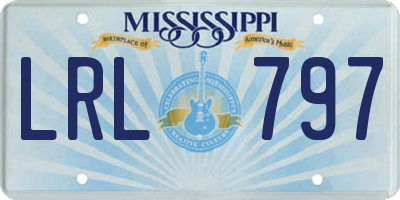MS license plate LRL797