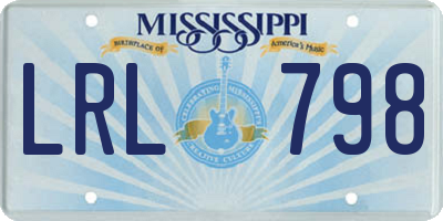 MS license plate LRL798