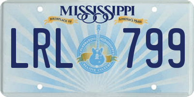 MS license plate LRL799
