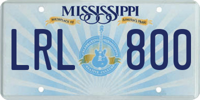 MS license plate LRL800