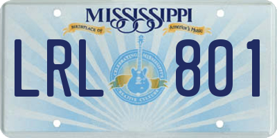 MS license plate LRL801