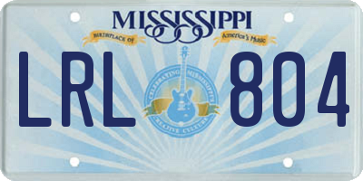 MS license plate LRL804
