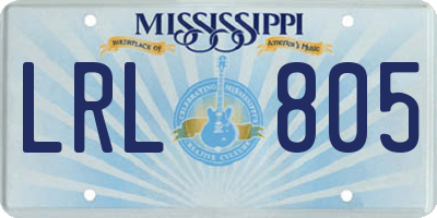 MS license plate LRL805