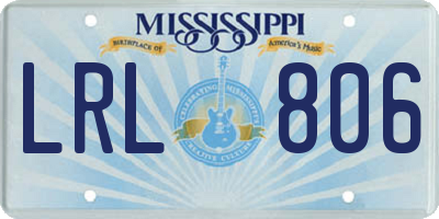 MS license plate LRL806