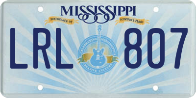 MS license plate LRL807