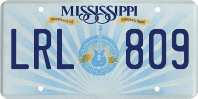 MS license plate LRL809