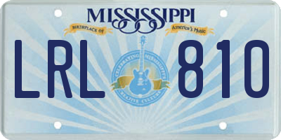 MS license plate LRL810
