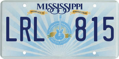 MS license plate LRL815