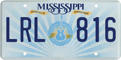 MS license plate LRL816