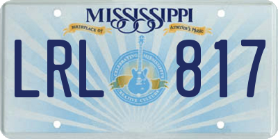 MS license plate LRL817