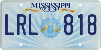 MS license plate LRL818