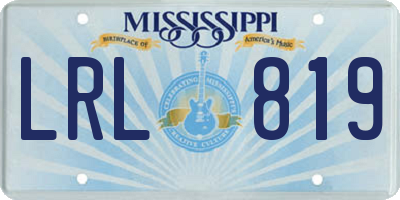 MS license plate LRL819