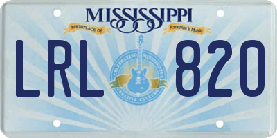 MS license plate LRL820