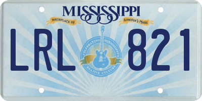 MS license plate LRL821