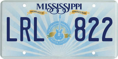MS license plate LRL822