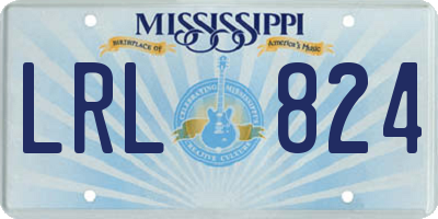 MS license plate LRL824