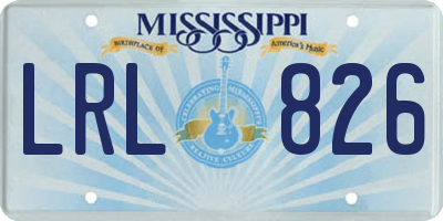MS license plate LRL826