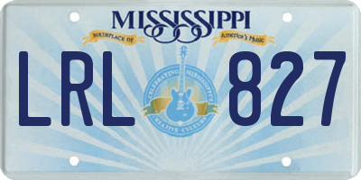MS license plate LRL827