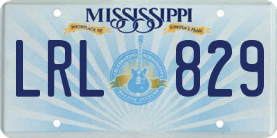 MS license plate LRL829