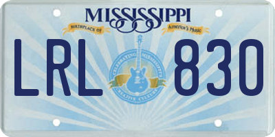 MS license plate LRL830