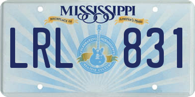 MS license plate LRL831