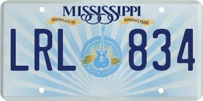 MS license plate LRL834