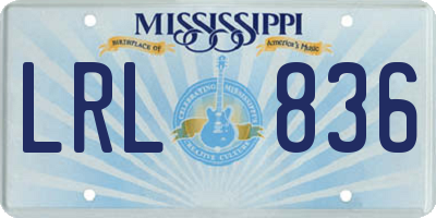 MS license plate LRL836