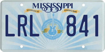 MS license plate LRL841