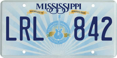 MS license plate LRL842