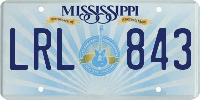 MS license plate LRL843