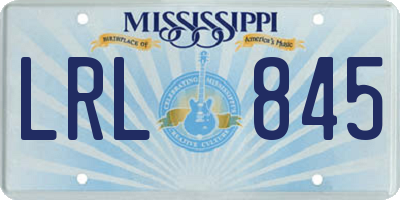 MS license plate LRL845