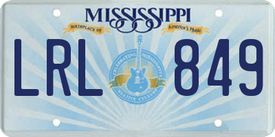 MS license plate LRL849